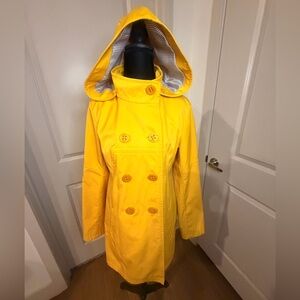 Jessica Simpson Yellow Hooded Raincoat - Medium